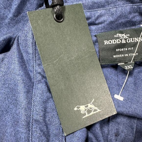 Rodd & Gunn Albini Italian Fabric Navy Blue Button Down Shirt Men's Size 3XL NWT - Picture 6 of 11